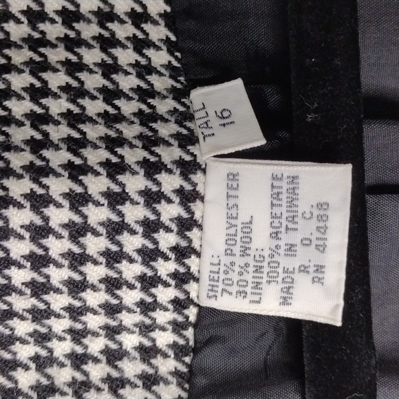 Spiegel Houndstooth Wool Blend One Notched Long Sleeve Button Front Blazer - Picture 7 of 14